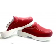 Kırmızı Dikişli Sabo Terlik Hakiki Deri Ortopedik Drsabo