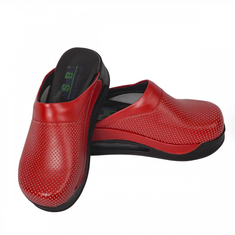 Kırmızı Airmax Bayan Sabo Terlik Orijinal Hakiki Deri