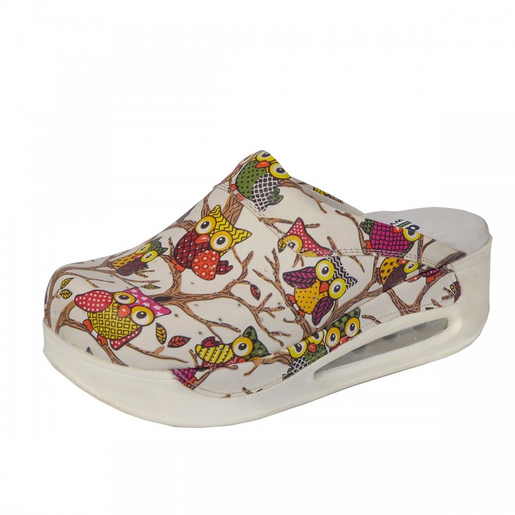 Beyaz Baykuş Bayan Sabo Terlik Orijinal Hakiki Deri