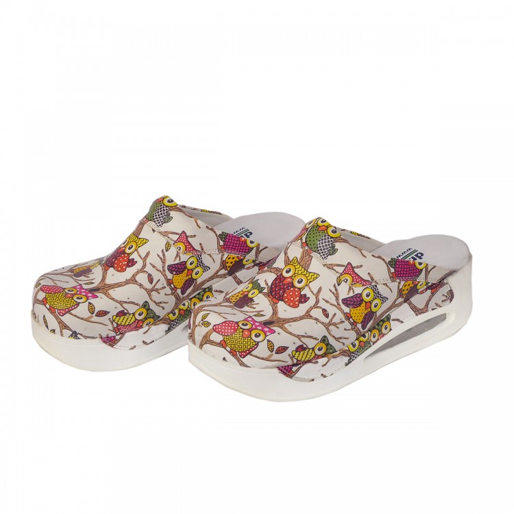 Beyaz Baykuş Bayan Sabo Terlik Orijinal Hakiki Deri