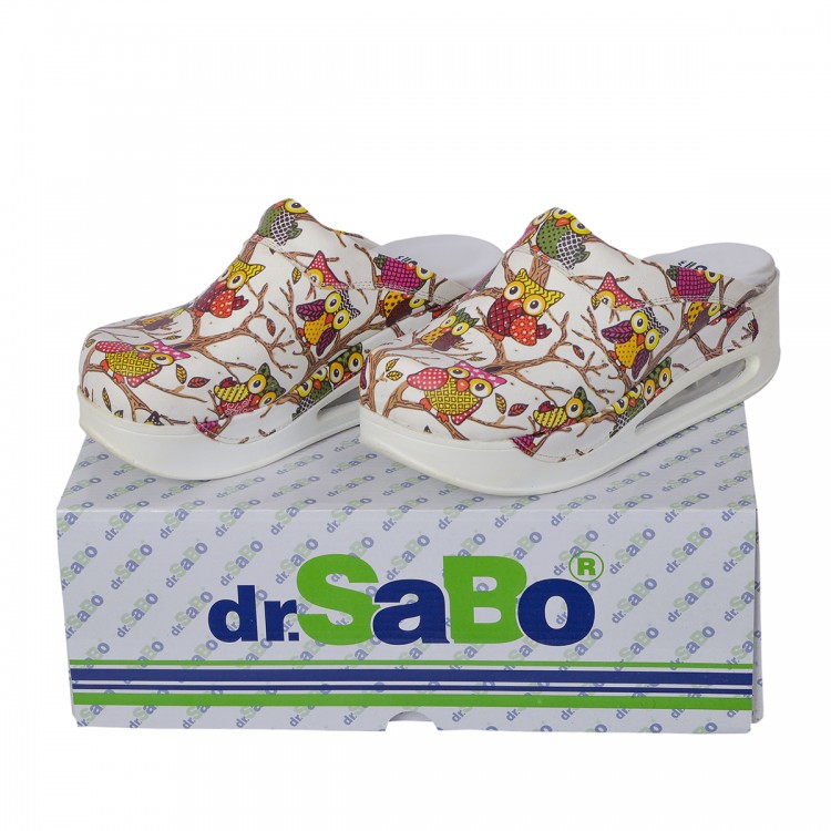 Beyaz Baykuş Bayan Sabo Terlik Orijinal Hakiki Deri