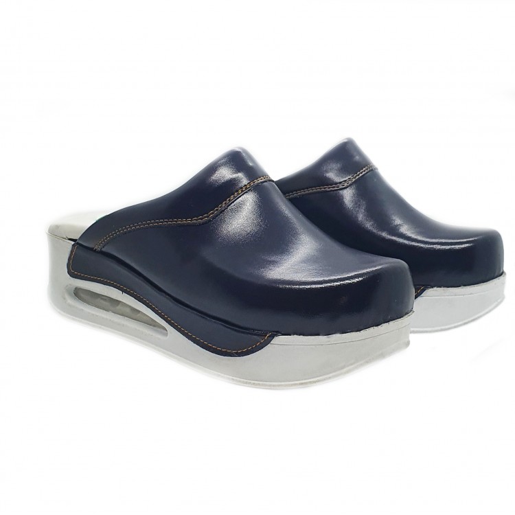 Sabo Terlik Bayan Lacivert Ortopedik Deri Airmax            