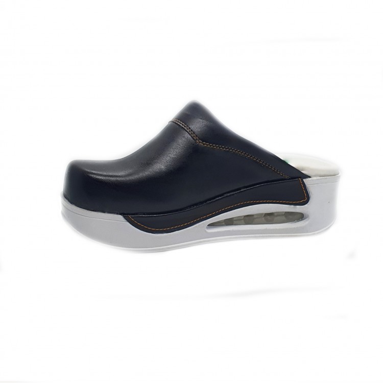 Sabo Terlik Bayan Siyah Ortopedik Deri Airmax            