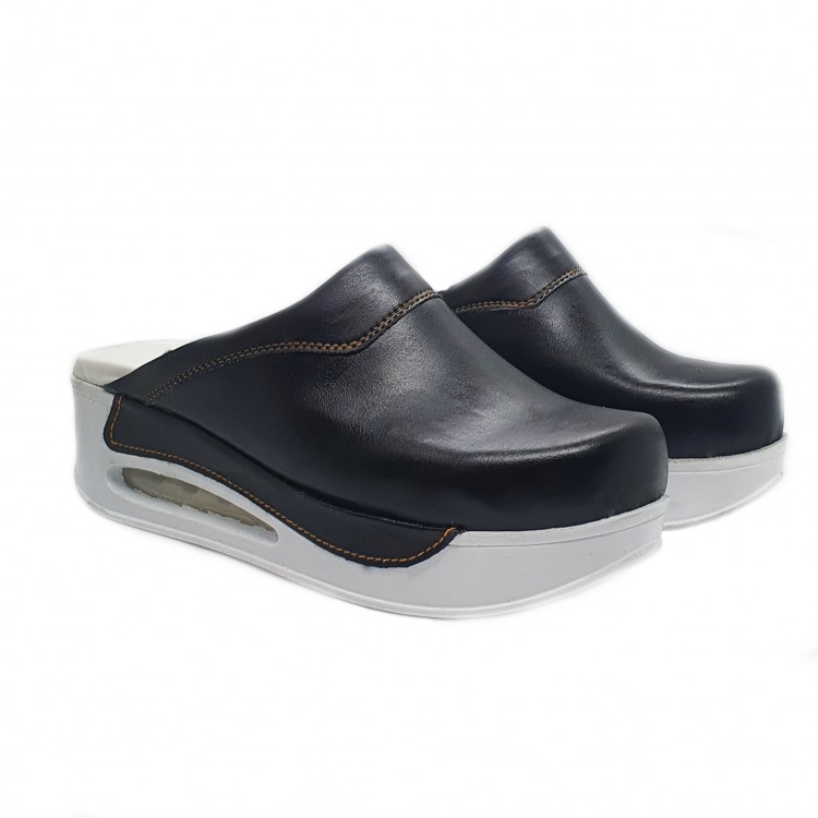 Sabo Terlik Bayan Siyah Ortopedik Deri Airmax            