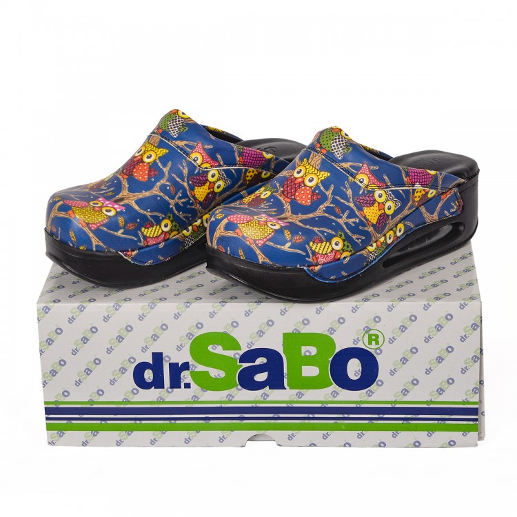 Mavi Baykuş Bayan Sabo Terlik Orijinal Hakiki Deri