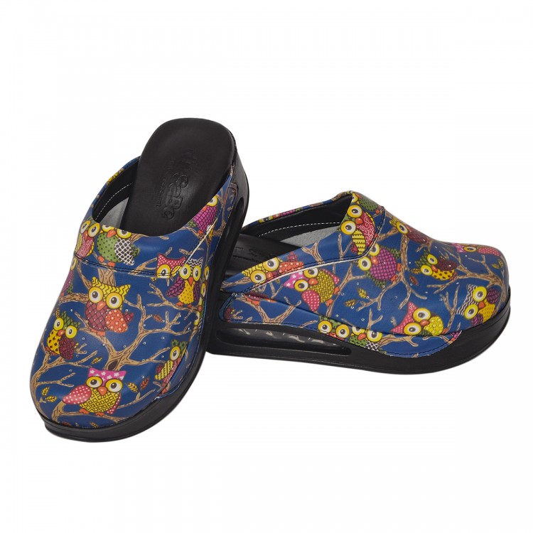 Mavi Baykuş Bayan Sabo Terlik Orijinal Hakiki Deri