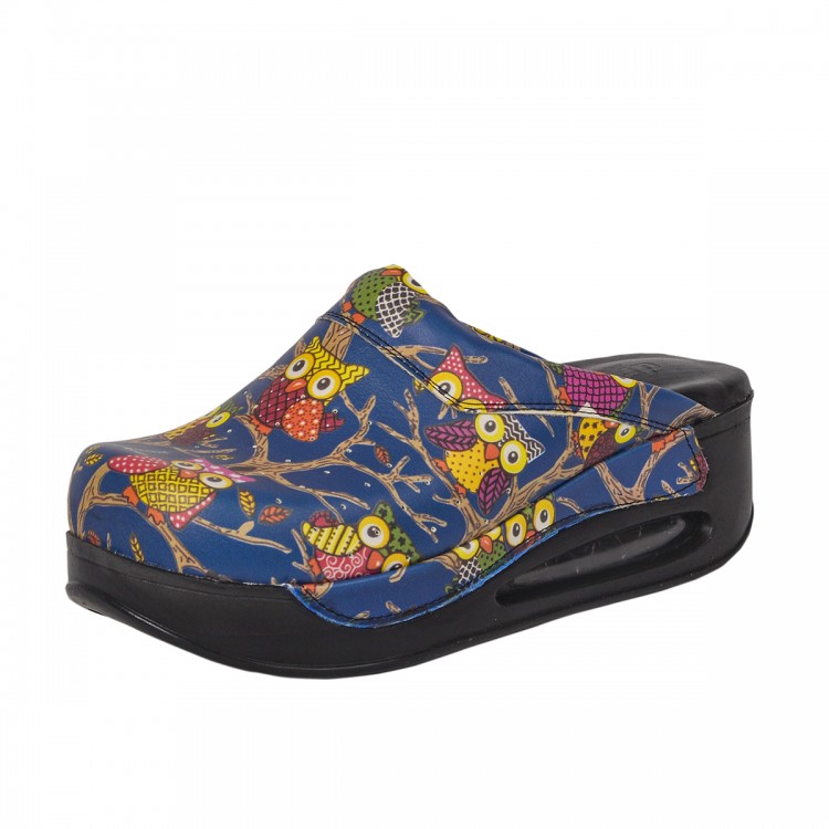 Mavi Baykuş Bayan Sabo Terlik Orijinal Hakiki Deri