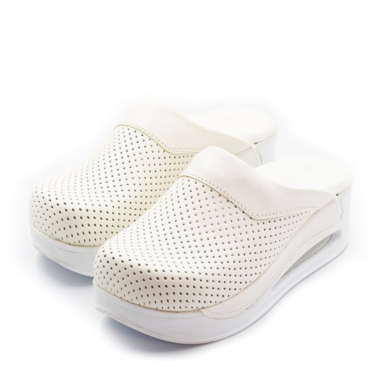 Beyaz Airmax Bayan Sabo Terlik Orijinal Hakiki Deri